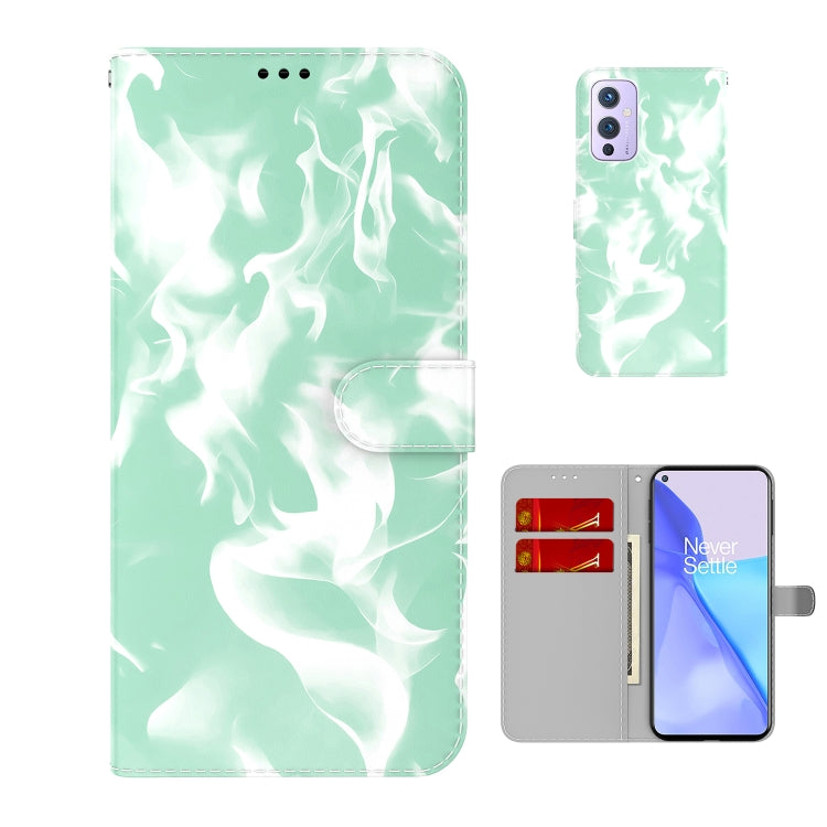 For OnePlus 9 Cloud Fog Pattern Horizontal Flip Leather Case with Holder & Card Slot & Wallet