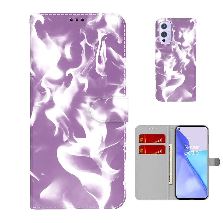 For OnePlus 9 Cloud Fog Pattern Horizontal Flip Leather Case with Holder & Card Slot & Wallet