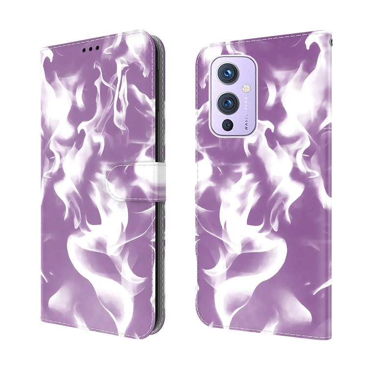 For OnePlus 9 Cloud Fog Pattern Horizontal Flip Leather Case with Holder & Card Slot & Wallet