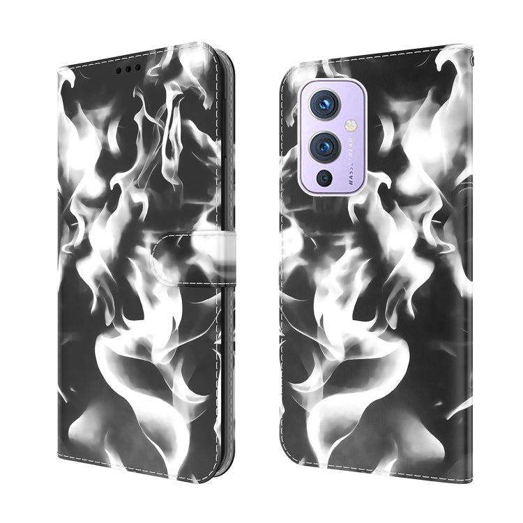 For OnePlus 9 Cloud Fog Pattern Horizontal Flip Leather Case with Holder & Card Slot & Wallet