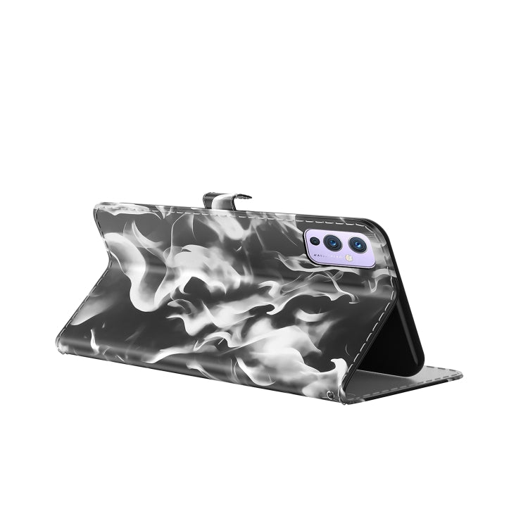 For OnePlus 9 Cloud Fog Pattern Horizontal Flip Leather Case with Holder & Card Slot & Wallet