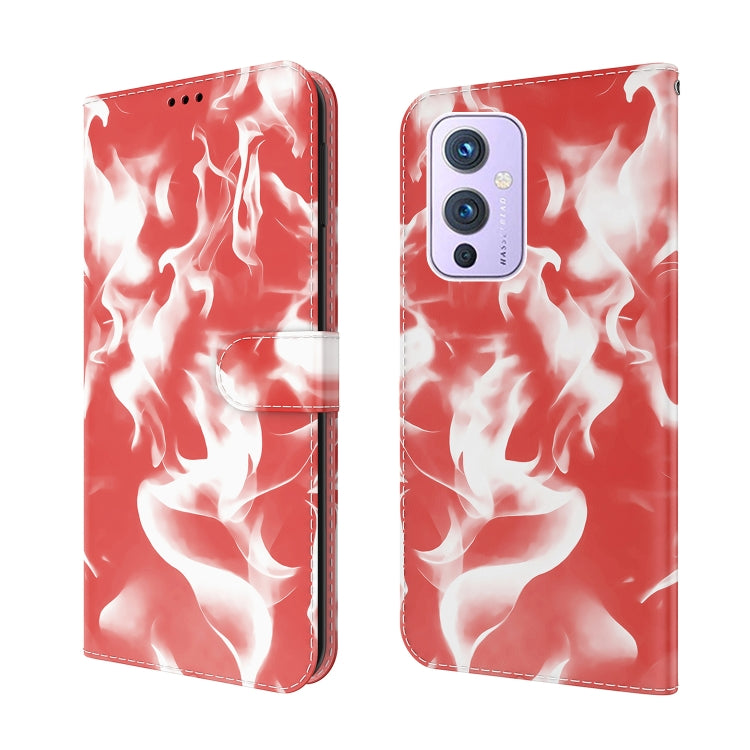 For OnePlus 9 Cloud Fog Pattern Horizontal Flip Leather Case with Holder & Card Slot & Wallet