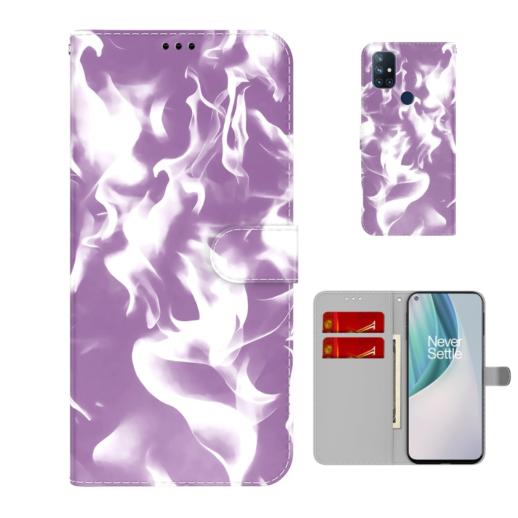 For OnePlus Nord N10 5G Cloud Fog Pattern Horizontal Flip Leather Case with Holder & Card Slot & Wallet