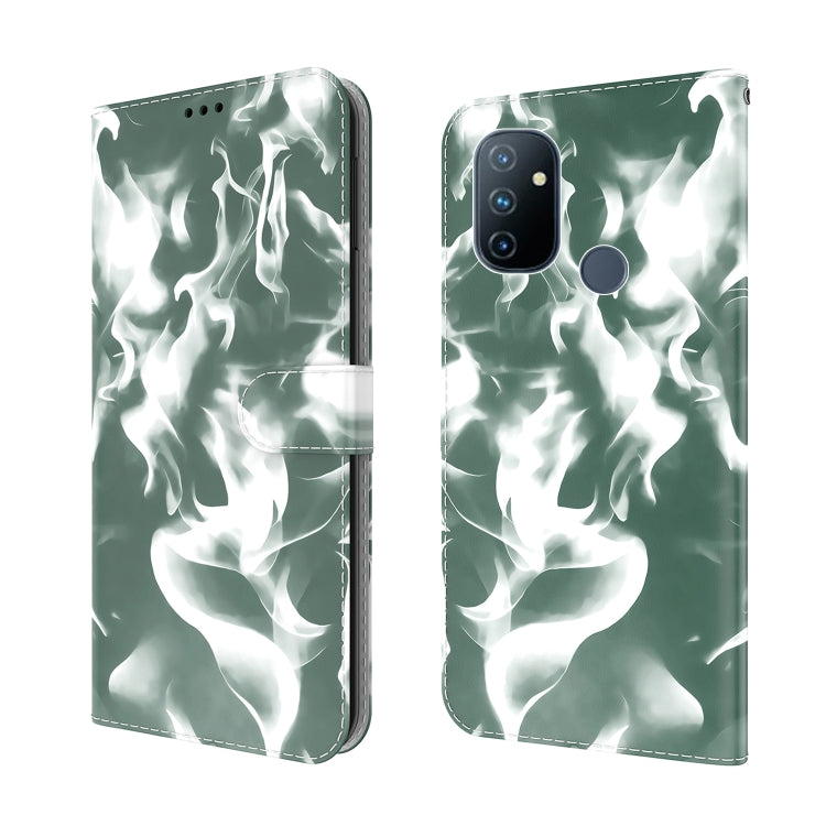 For OnePlus Nord N100 Cloud Fog Pattern Horizontal Flip Leather Case with Holder & Card Slot & Wallet