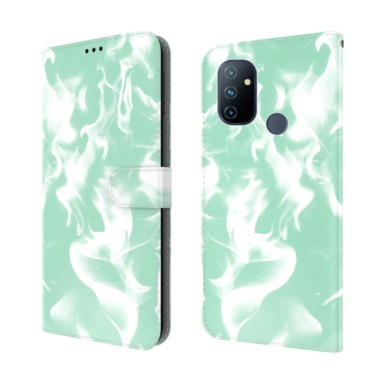 For OnePlus Nord N100 Cloud Fog Pattern Horizontal Flip Leather Case with Holder & Card Slot & Wallet