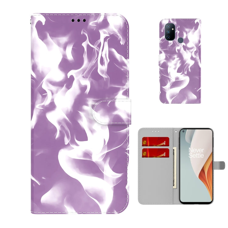 For OnePlus Nord N100 Cloud Fog Pattern Horizontal Flip Leather Case with Holder & Card Slot & Wallet