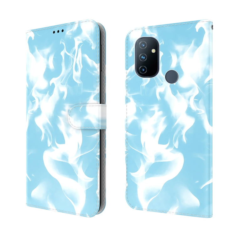 For OnePlus Nord N100 Cloud Fog Pattern Horizontal Flip Leather Case with Holder & Card Slot & Wallet
