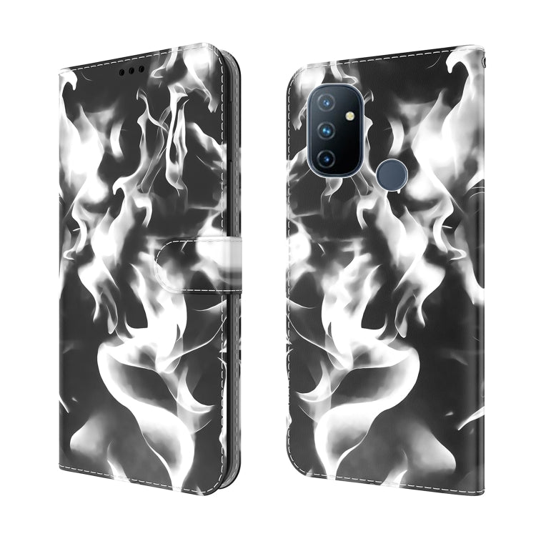 For OnePlus Nord N100 Cloud Fog Pattern Horizontal Flip Leather Case with Holder & Card Slot & Wallet