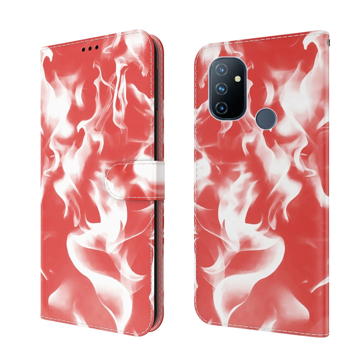 For OnePlus Nord N100 Cloud Fog Pattern Horizontal Flip Leather Case with Holder & Card Slot & Wallet