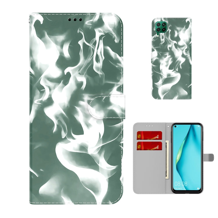 For Huawei P40 Lite Cloud Fog Pattern Horizontal Flip Leather Case with Holder & Card Slot & Wallet