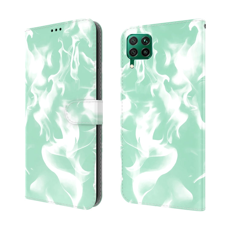 For Huawei P40 Lite Cloud Fog Pattern Horizontal Flip Leather Case with Holder & Card Slot & Wallet