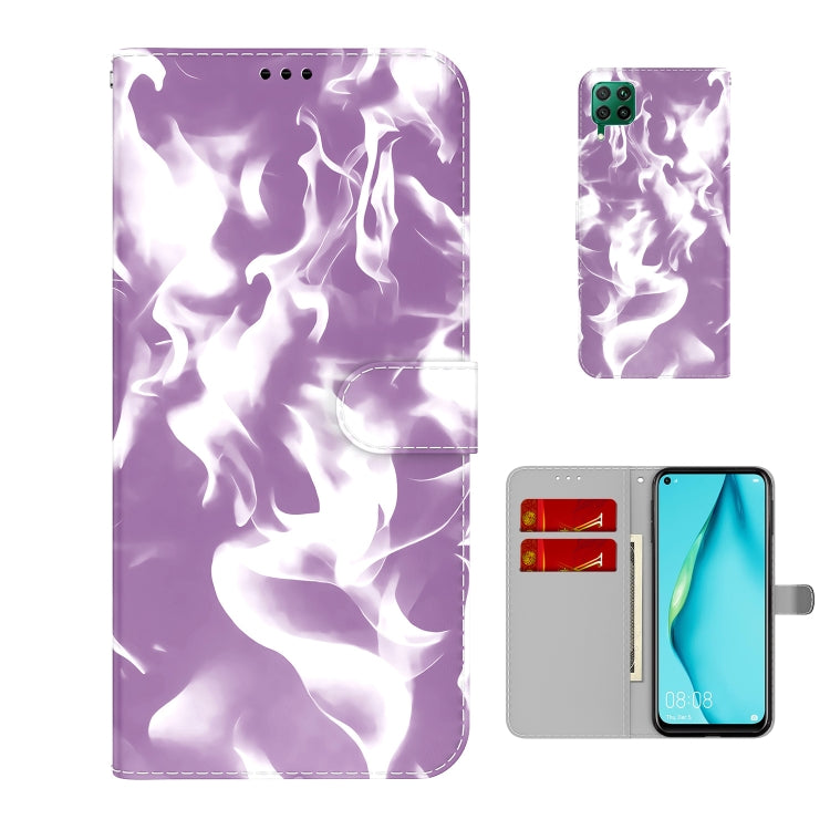 For Huawei P40 Lite Cloud Fog Pattern Horizontal Flip Leather Case with Holder & Card Slot & Wallet