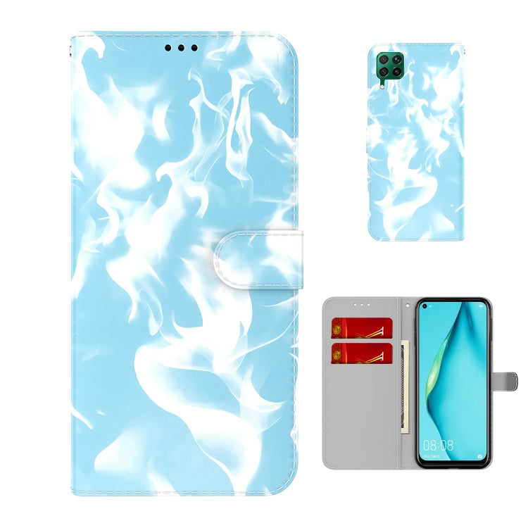 For Huawei P40 Lite Cloud Fog Pattern Horizontal Flip Leather Case with Holder & Card Slot & Wallet