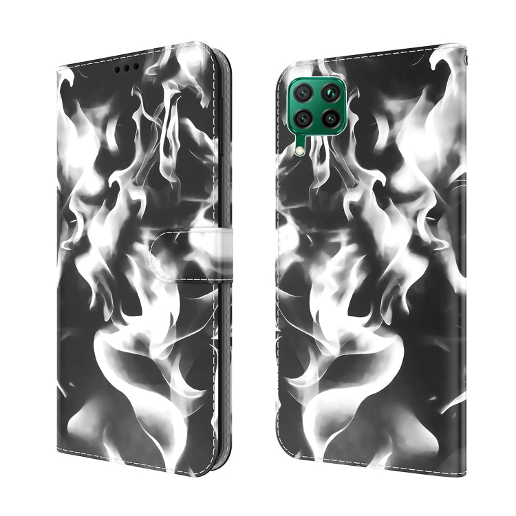 For Huawei P40 Lite Cloud Fog Pattern Horizontal Flip Leather Case with Holder & Card Slot & Wallet