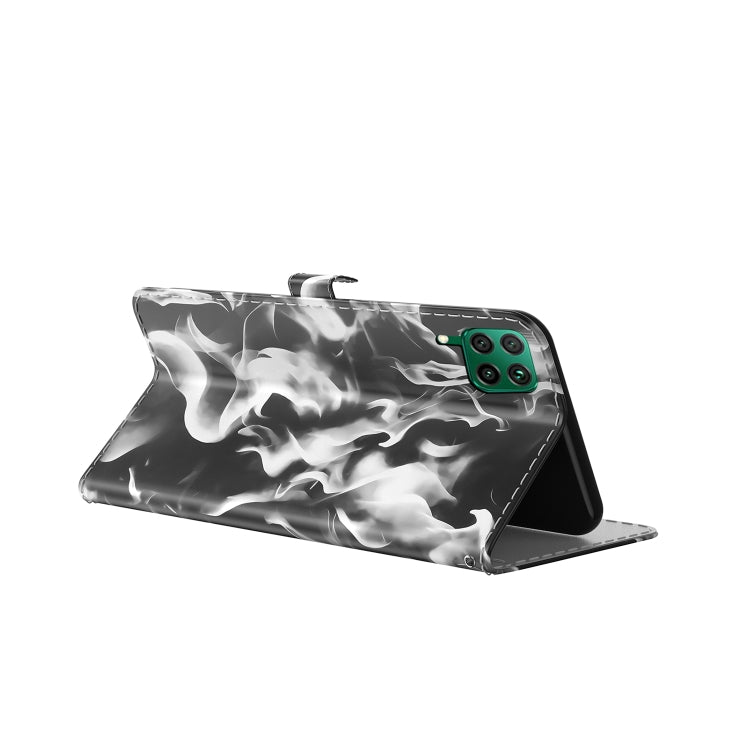 For Huawei P40 Lite Cloud Fog Pattern Horizontal Flip Leather Case with Holder & Card Slot & Wallet