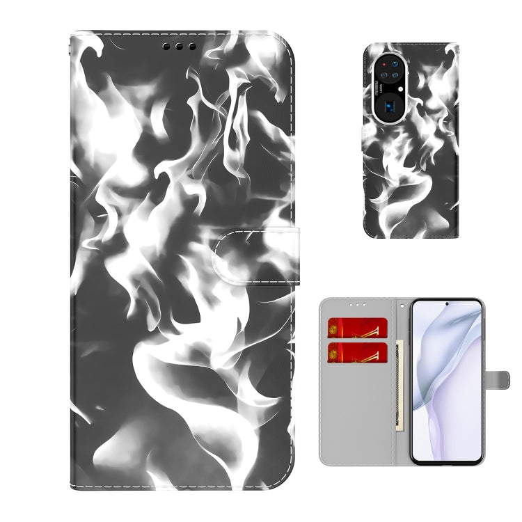 For Huawei P50 Cloud Fog Pattern Horizontal Flip Leather Case with Holder & Card Slot & Wallet