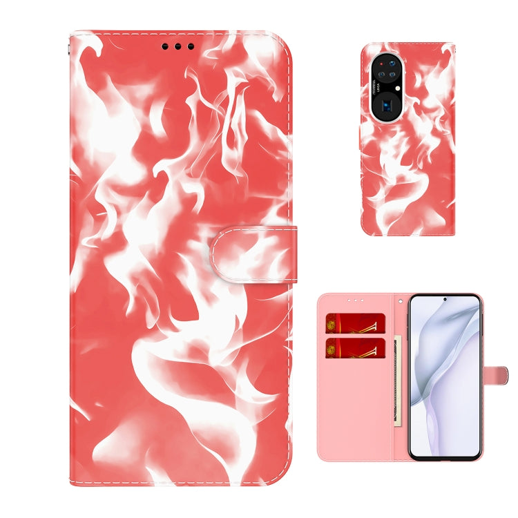 For Huawei P50 Cloud Fog Pattern Horizontal Flip Leather Case with Holder & Card Slot & Wallet