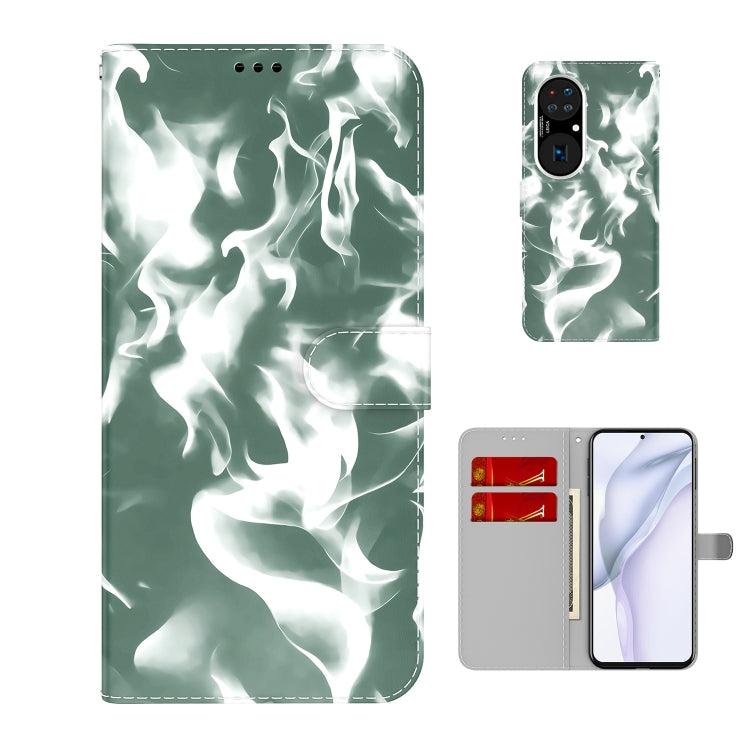 For Huawei P50 Pro Cloud Fog Pattern Horizontal Flip Leather Case with Holder & Card Slot & Wallet
