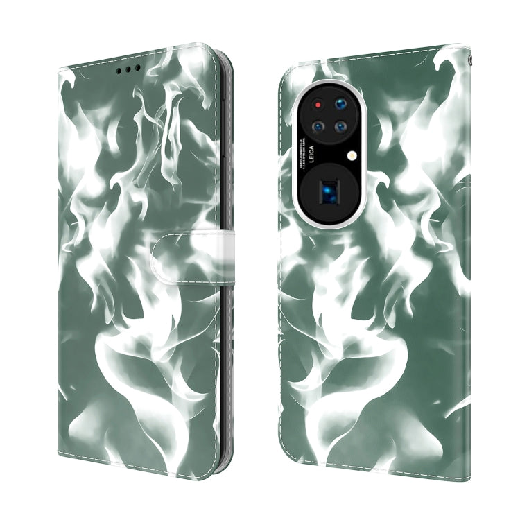For Huawei P50 Pro Cloud Fog Pattern Horizontal Flip Leather Case with Holder & Card Slot & Wallet