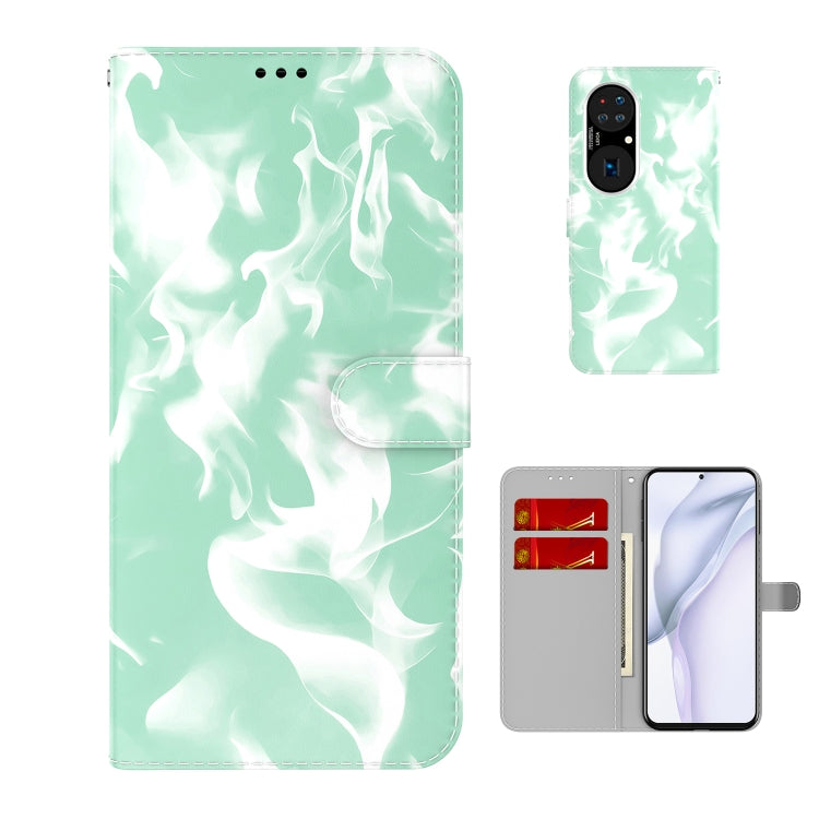 For Huawei P50 Pro Cloud Fog Pattern Horizontal Flip Leather Case with Holder & Card Slot & Wallet