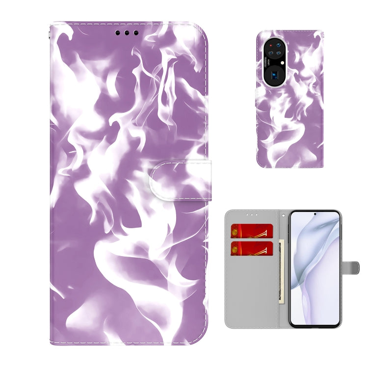 For Huawei P50 Pro Cloud Fog Pattern Horizontal Flip Leather Case with Holder & Card Slot & Wallet