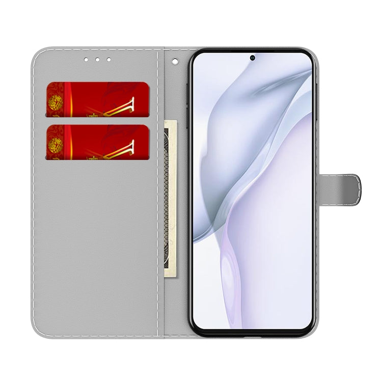 For Huawei P50 Pro Cloud Fog Pattern Horizontal Flip Leather Case with Holder & Card Slot & Wallet