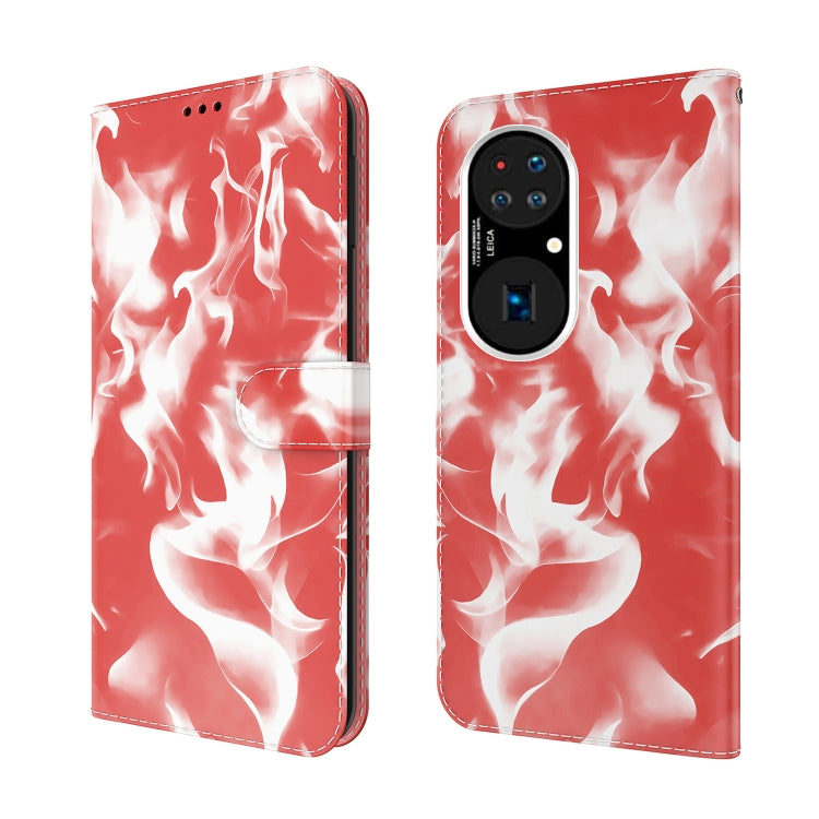 For Huawei P50 Pro Cloud Fog Pattern Horizontal Flip Leather Case with Holder & Card Slot & Wallet