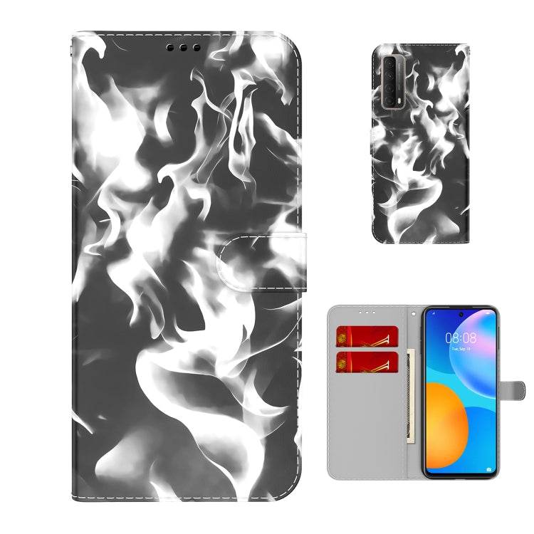 For Huawei P smart 2021 / Y7a Cloud Fog Pattern Horizontal Flip Leather Case with Holder & Card Slot & Wallet
