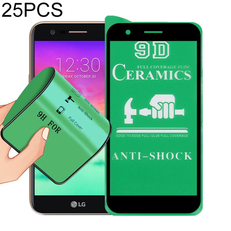 For LG K10 25 PCS 9D Full Screen Full Glue Ceramic Film