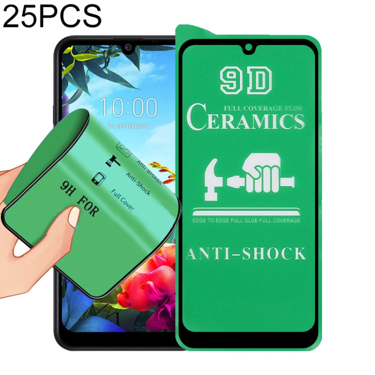 For LG K40S 25 PCS 9D Full Screen Full Glue Ceramic Film