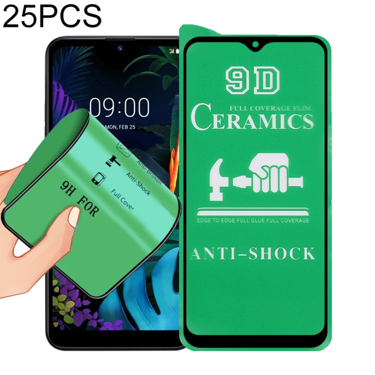 For LG K50 25 PCS 9D Full Screen Full Glue Ceramic Film