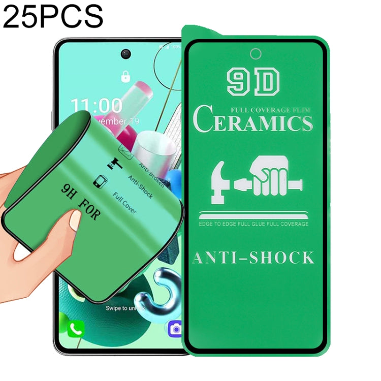 For LG K95 5G 25 PCS 9D Full Screen Full Glue Ceramic Film