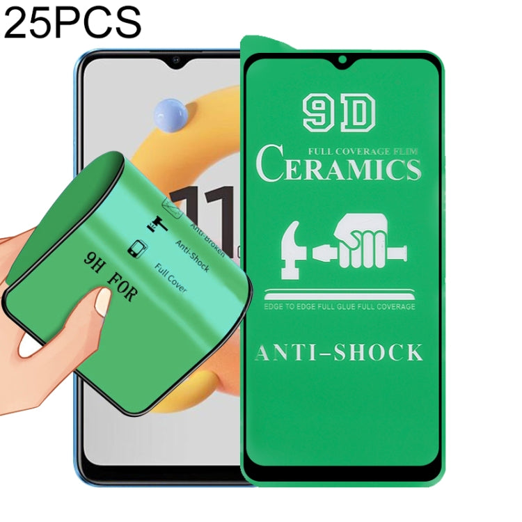 For OPPO Realme C11 (2021) 25 PCS 9D Full Screen Full Glue Ceramic Film
