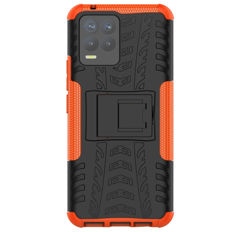 For OPPO Realme 8 / 8 Pro Tire Texture Shockproof TPU+PC Protective Case with Holder