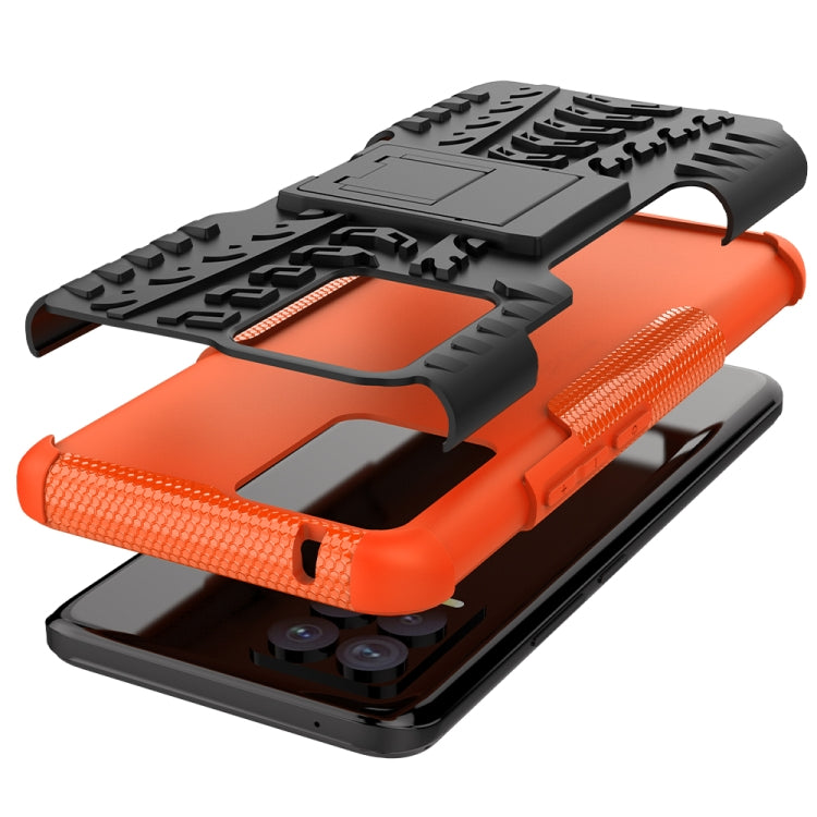 For OPPO Realme 8 / 8 Pro Tire Texture Shockproof TPU+PC Protective Case with Holder