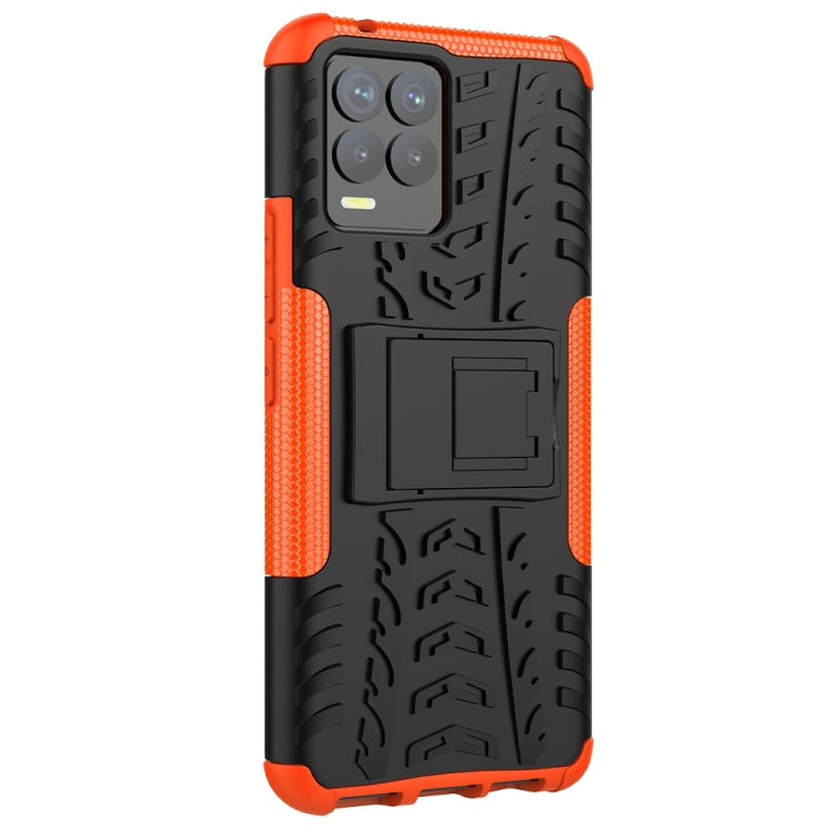 For OPPO Realme 8 / 8 Pro Tire Texture Shockproof TPU+PC Protective Case with Holder