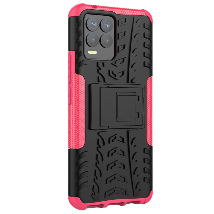 For OPPO Realme 8 / 8 Pro Tire Texture Shockproof TPU+PC Protective Case with Holder