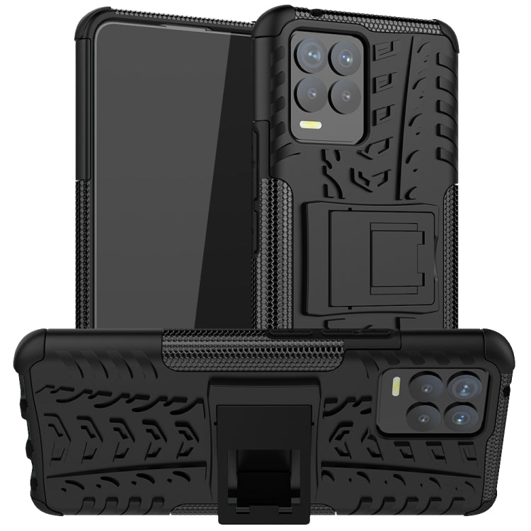For OPPO Realme 8 / 8 Pro Tire Texture Shockproof TPU+PC Protective Case with Holder