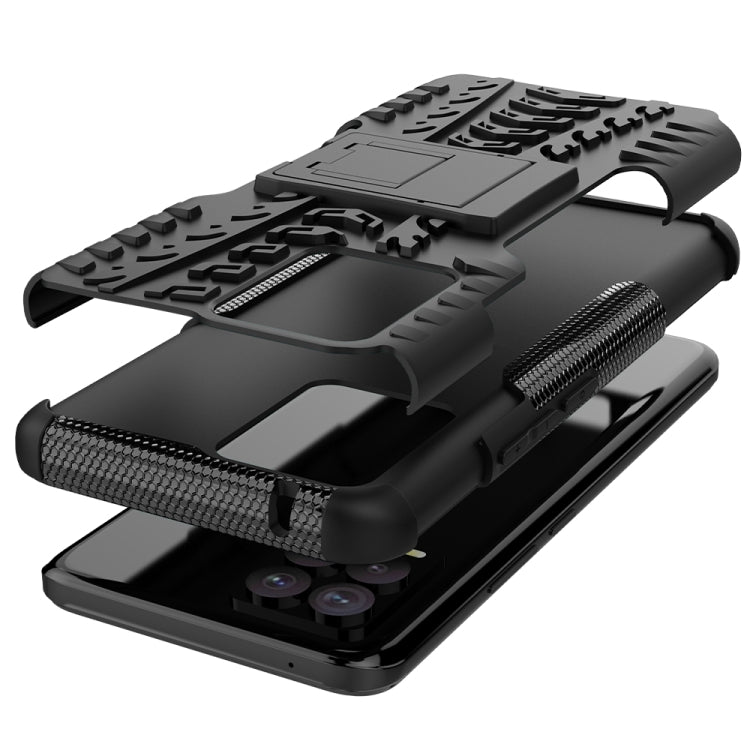 For OPPO Realme 8 / 8 Pro Tire Texture Shockproof TPU+PC Protective Case with Holder