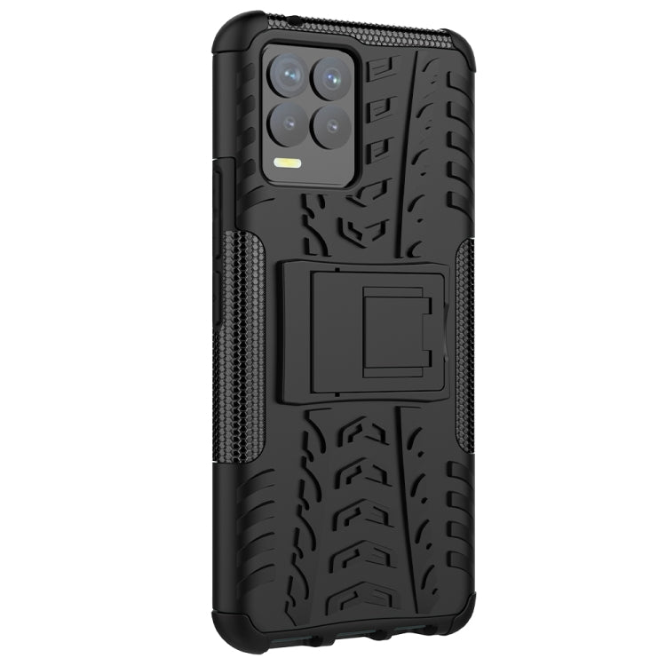 For OPPO Realme 8 / 8 Pro Tire Texture Shockproof TPU+PC Protective Case with Holder