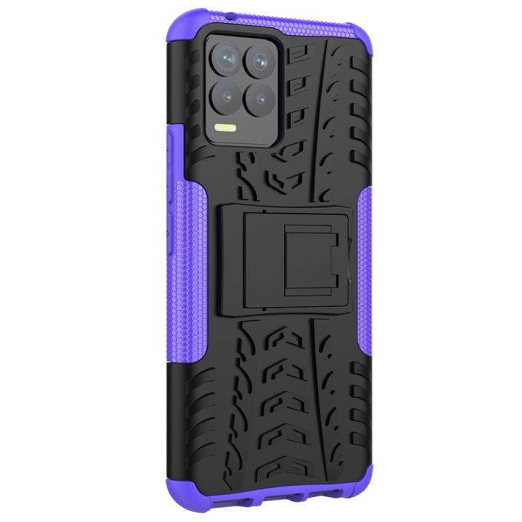 For OPPO Realme 8 / 8 Pro Tire Texture Shockproof TPU+PC Protective Case with Holder