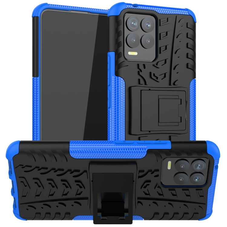 For OPPO Realme 8 / 8 Pro Tire Texture Shockproof TPU+PC Protective Case with Holder
