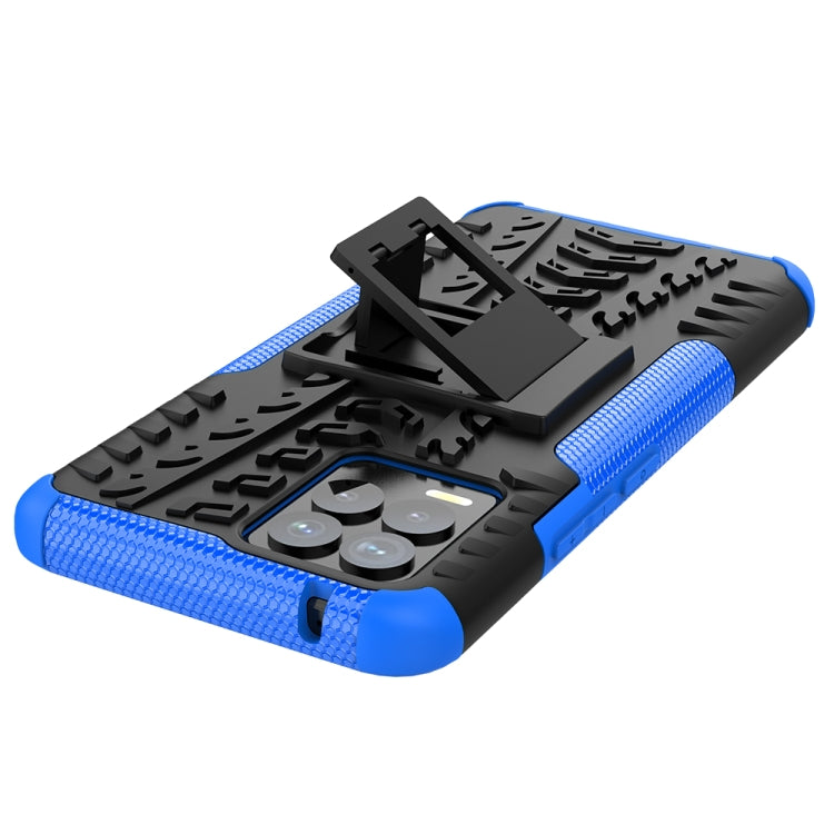 For OPPO Realme 8 / 8 Pro Tire Texture Shockproof TPU+PC Protective Case with Holder