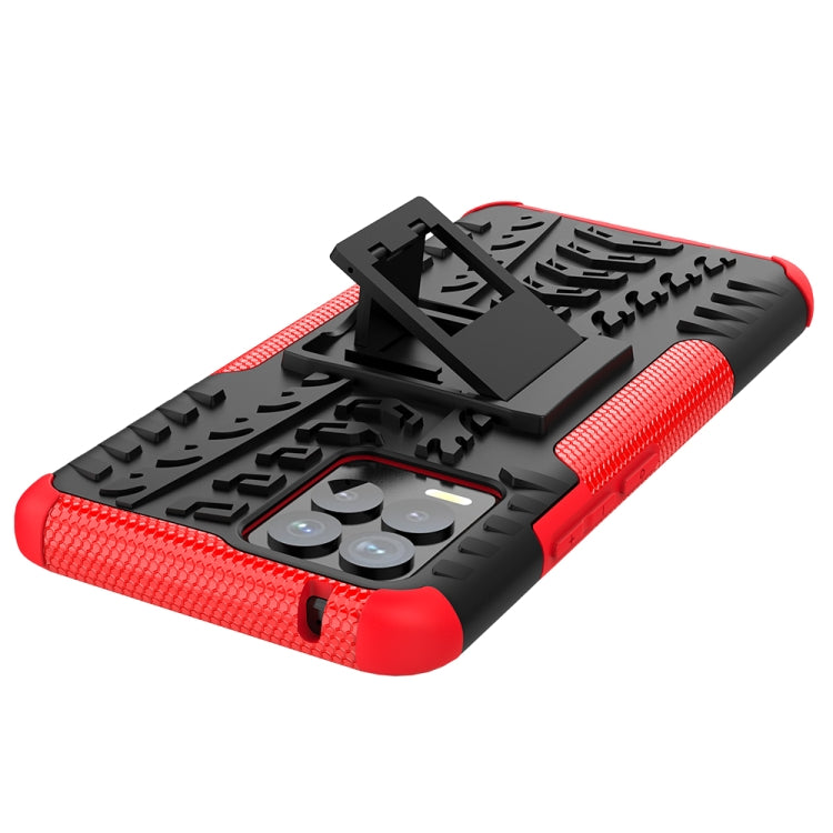 For OPPO Realme 8 / 8 Pro Tire Texture Shockproof TPU+PC Protective Case with Holder