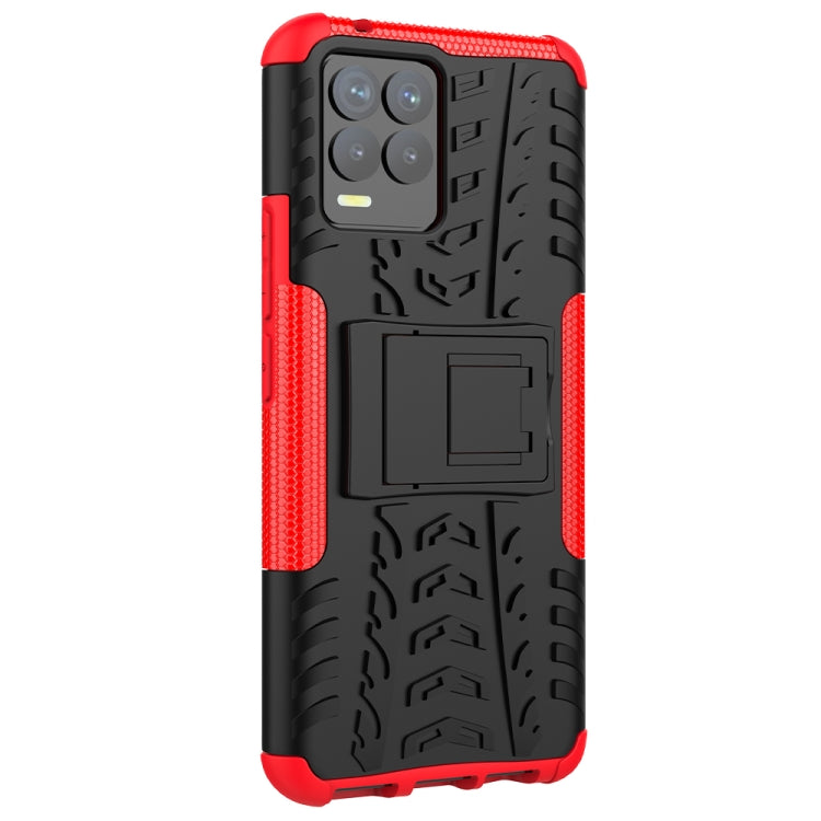 For OPPO Realme 8 / 8 Pro Tire Texture Shockproof TPU+PC Protective Case with Holder