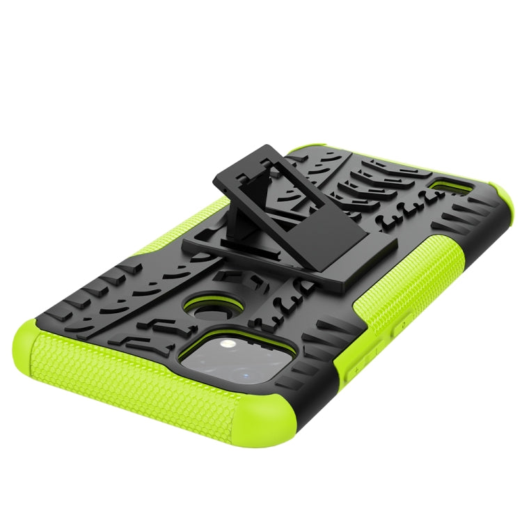 For OPPO Realme C21 / C20 Tire Texture Shockproof TPU+PC Protective Case with Holder