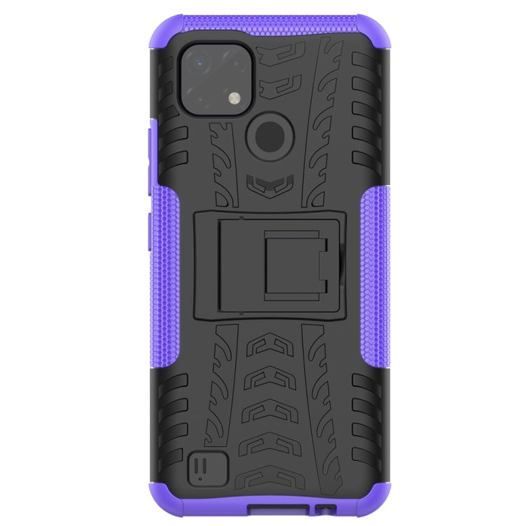 For OPPO Realme C21 / C20 Tire Texture Shockproof TPU+PC Protective Case with Holder