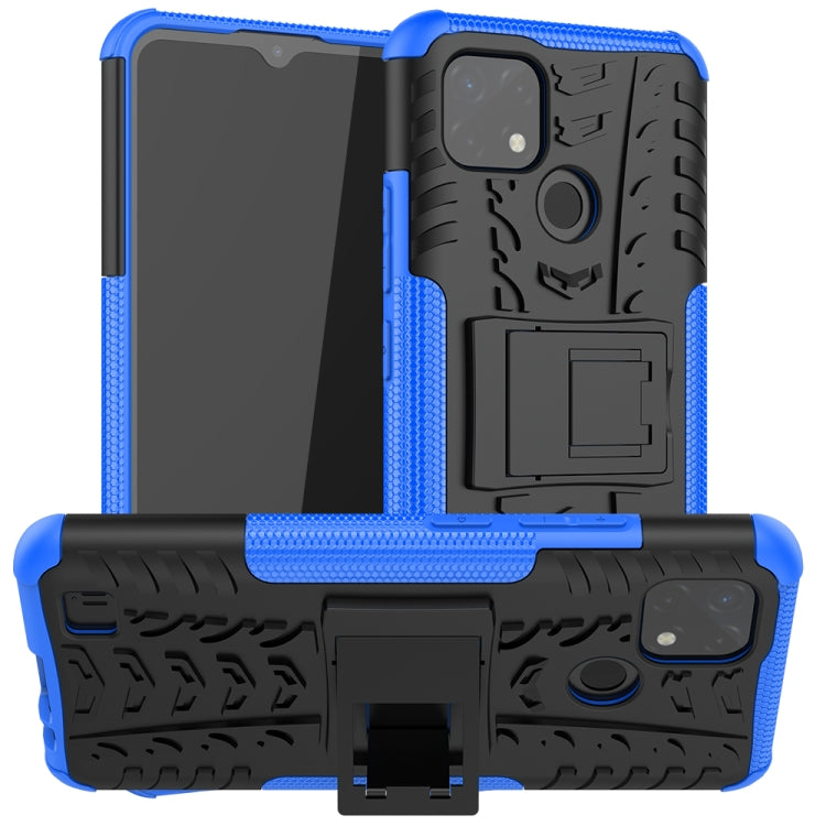 For OPPO Realme C21 / C20 Tire Texture Shockproof TPU+PC Protective Case with Holder