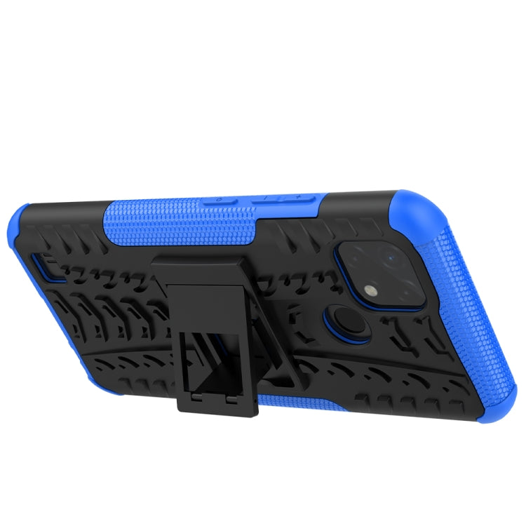 For OPPO Realme C21 / C20 Tire Texture Shockproof TPU+PC Protective Case with Holder