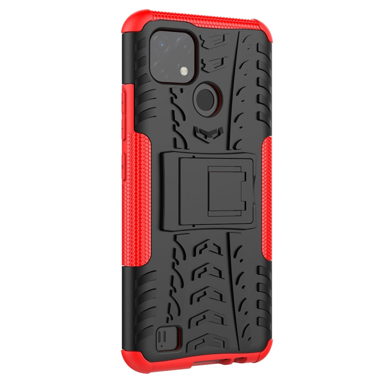 For OPPO Realme C21 / C20 Tire Texture Shockproof TPU+PC Protective Case with Holder